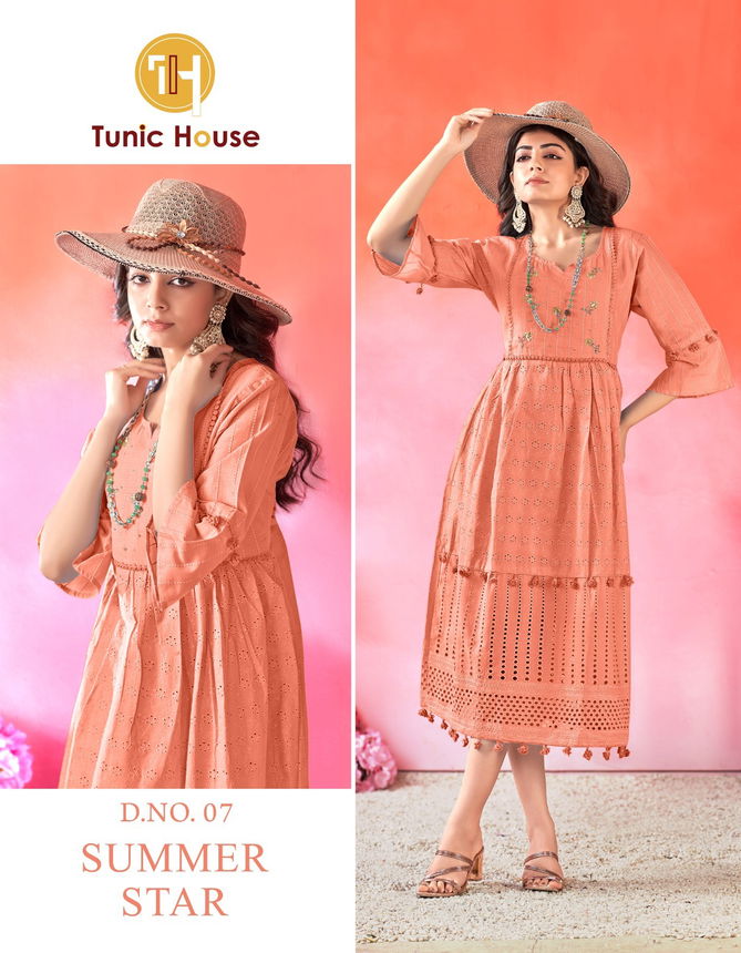 Summer Star By Tunic House Cotton Party Wear Kurtis Wholesalers In Delhi
